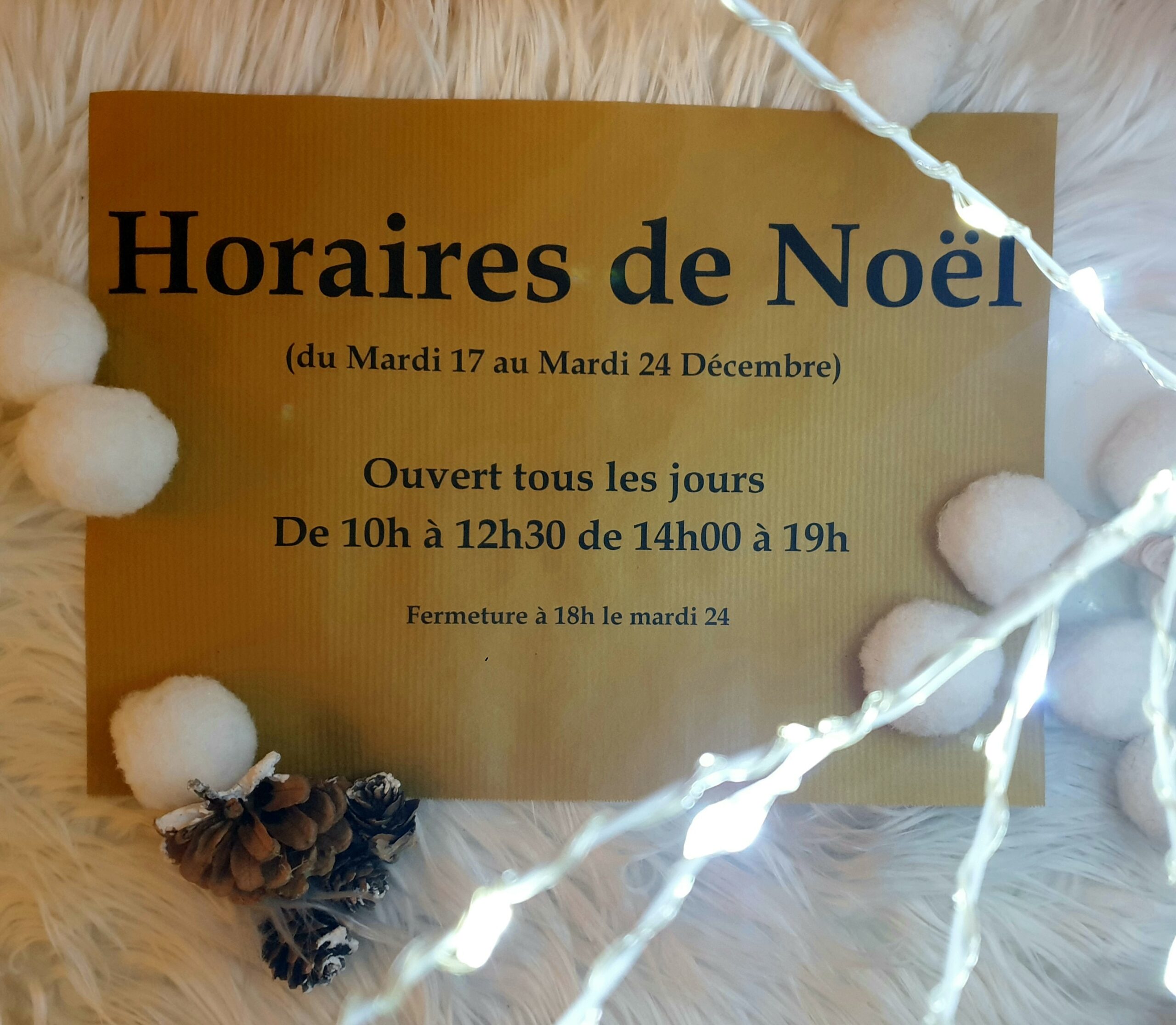 horaires de Noël